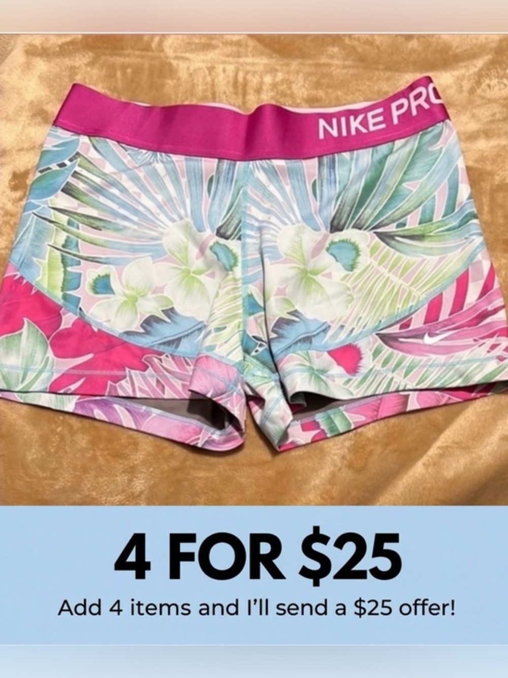 Nike Pro Dri-FIT Tropical Compression Performance Training Shorts Size XXL
